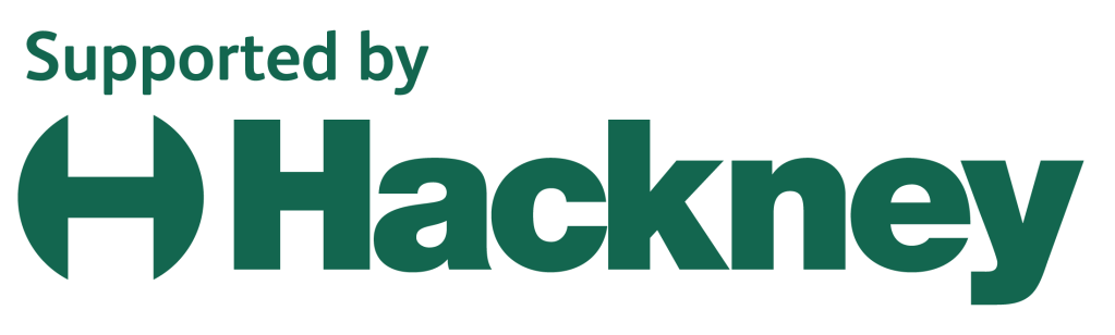 'Supported by Hackney' logo
